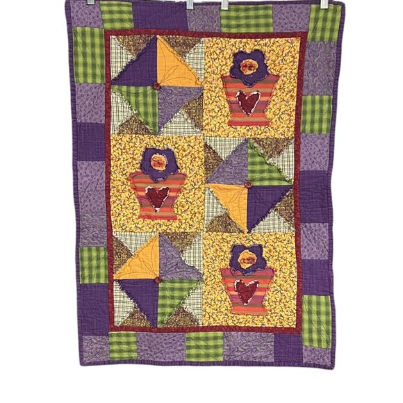 Handmade‎ Country Farmhouse Patchwork Cottage Quilted Table Runner Floral - Picture 1 of 8
